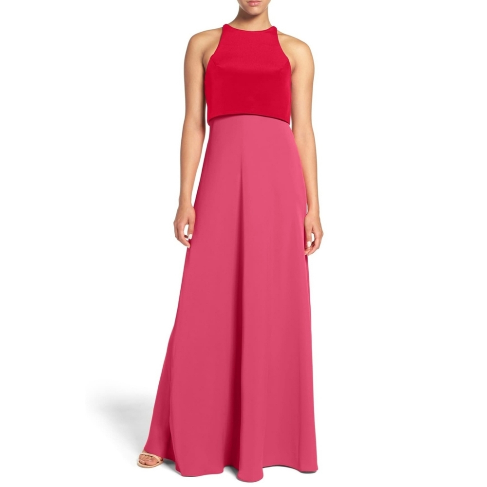 Jill Stuart Red and Pink Maxi Dress